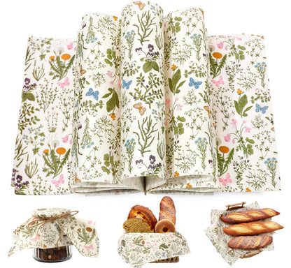 JarThenaAMCS 200 Pcs Wildflower Wax Paper Sheets Deli Paper Vintage Floral Sandwich Wrap Tissue Waterproof Oil-Proof Food Basket Liner for Spring Picnic Kitchen Supplies, 9.8 x 8.3 Inch