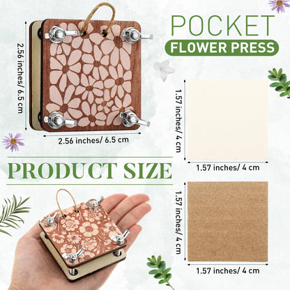 Leriton 4 Set Small Flowers Press Kit Pocket Micro Flower Pressing Mini Plant Preservation Kit for Arts and Crafts Lovers