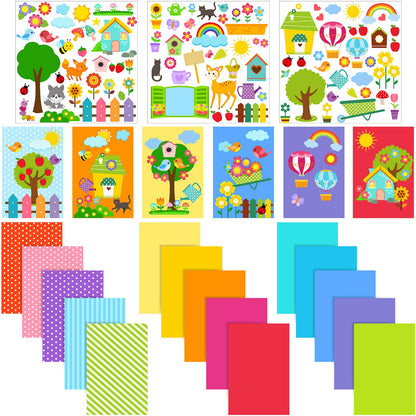 Outus 15 Pcs Greeting Card Making Kits, Including 3 Sheets Stickers, 15 Blank Envelopes and 15 Seal Stickers, Thank You Card Kit for DIY Handmade Making Crafts Supplies