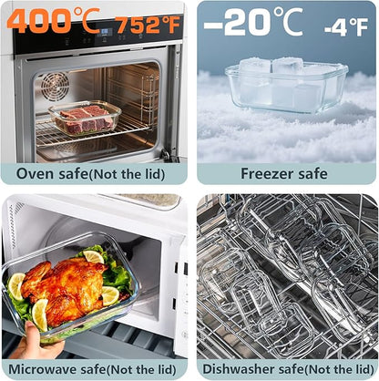 12 Pack Glass Food Storage Container Set