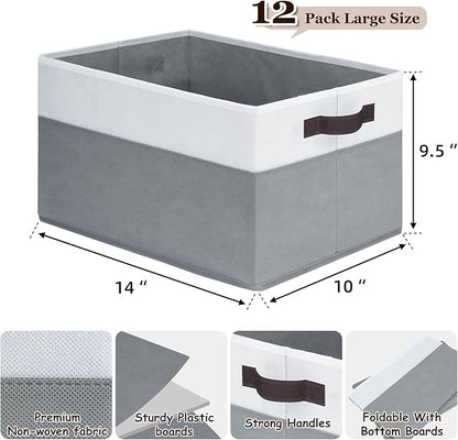 Criusia 12 Pack Large Storage Baskets