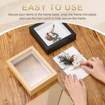 M METERXITY Shadow Box Frame (13 x 13 Inch, Natural) - Wooden Dried Flower Photo Frame, Memory Box Display Case with Felt Back, Apply to Flower/Tickets/Photos/Memorabilia DIY