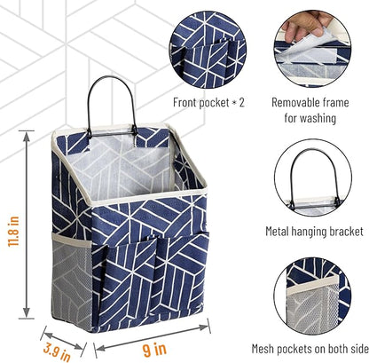 2pcs Wall Hanging Storage Bag, Small Door Closet Linen Fabric Pockets Organizer