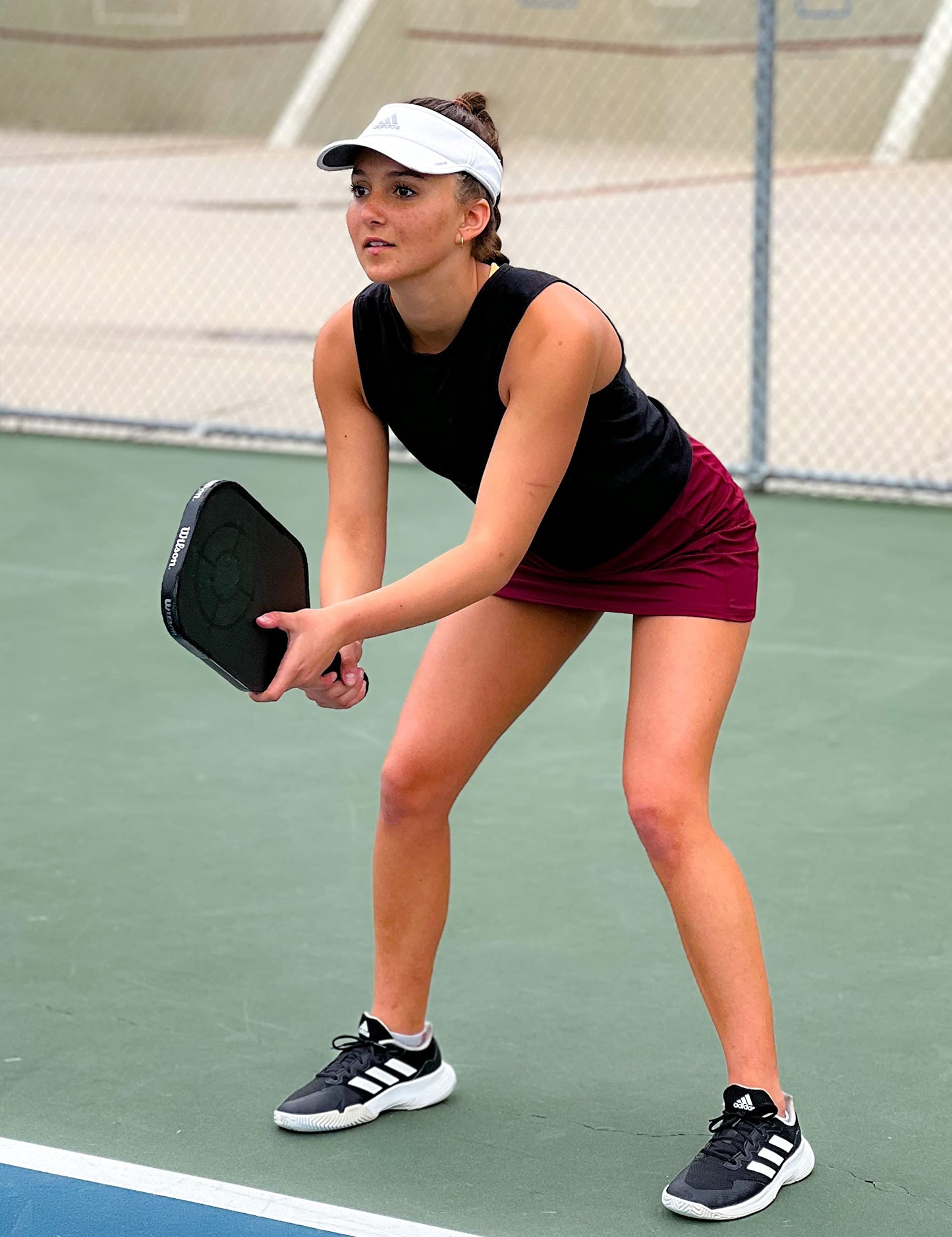 BLEVONH Womens Summer Tennis Skirts with Shorts Underneath, Pickleball, Athletic, Workout and Golf Skorts with Pockets Black Large