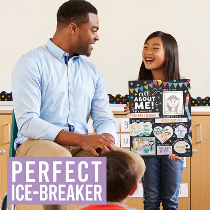 Hadley Designs All About Me Posters for Classroom Must Haves - 20 Star Student Poster, 100 Days of School Items, Star of The Week Poster Elementary Classroom Decor, End of School Year Teacher Supplies