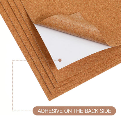RattanView 16 Pcs Self Adhesive A4 Cork Sheets 8.3" x 11.8" Thick Rectangle Insulation Cork Backing Sheets for DIY Crafts Supplies, Wall Decoration (1 mm)