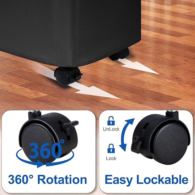 Slim Laundry Hamper with Lid and Wheels, Small Rolling Laundry Basket with