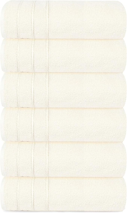 Tens Towels Pack of 6 Hand Towels, 100% Cotton, Lighter Weight, Quick to Dry