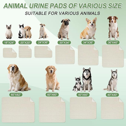 Washable Pee Pads for Dogs, Reusable Puppy Pads Dog Pads, Non-Slip Dog Pee Pads, Leakproof Pet Pee Pads Wee Wee Pads for Dogs. (Cream White, 60"x82"(Pack of 1))