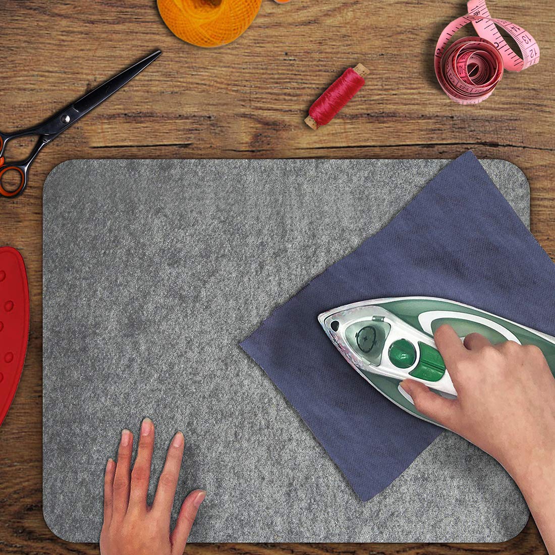 ZOMONETI 17" x 13.5" Wool Pressing Mat 100% New Zealand Felted Wool Ironing Mat Pad Blanket for Quilter, Sewing, Quilting Supplies and Notions