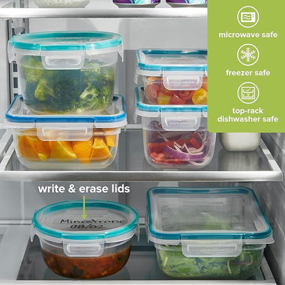 Snapware Total Solution Plastic Food Storage Containers Set, Leakproof &