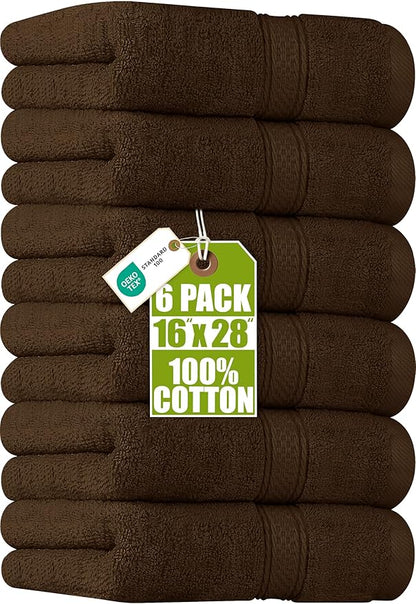 Utopia Towels 6 Pack Premium Hand Towels Set, 16 by 28 inches, 100% Ring Spun