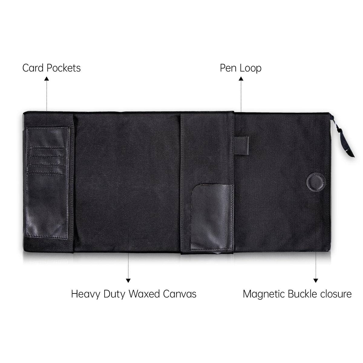 A5 Notebook Cover with Travelers Notebooks Compatibility Durability, Refillable Waxed Canvas Journal Cover Suitable for Both Men and Women. Fits Pens, Cards, and Tickets