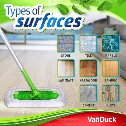 VanDuck Reusable 100% Cotton Mop Pads, Terry Cloth Mop Covers Washable