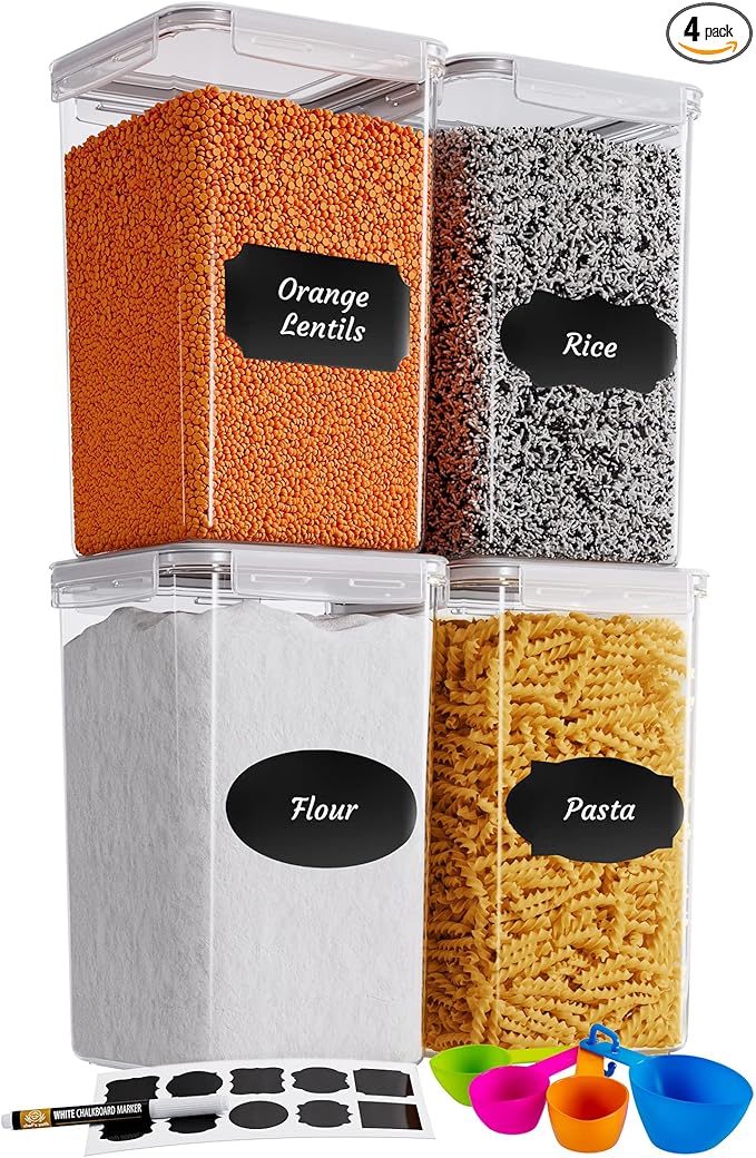 Chef's Path Extra Large Tall Airtight Food Storage Containers, Airtight Food