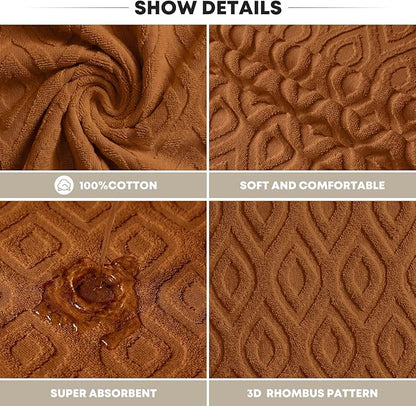 Artoid Mode 1 Pc Caramel 3D Diamond Grid Jacquard Hand Towels