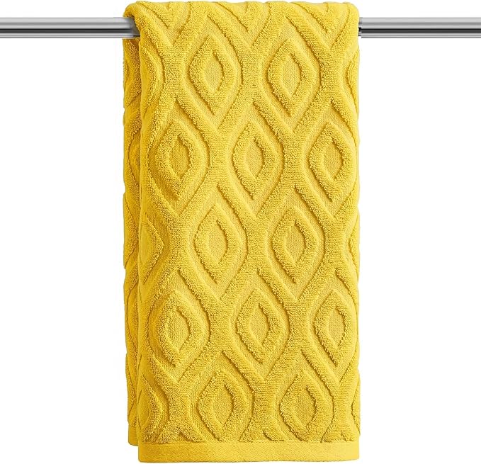 Artoid Mode 1 Pc Yellow 3D Diamond Grid Jacquard Hand Towels