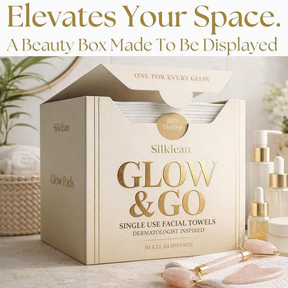 Glow & Go XL Disposable Face Towel 10x15 Inch, 100% Biodegradable Premium Towels