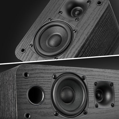 Saiyin 5.0 Home Theater System, 230w Peak Power HiFi Surround Sound Speakers with Stereo Surround Sound and Classic Rretro Wood Grain for TV/PC, Passive, Amplifier Required (Cable Not Included)