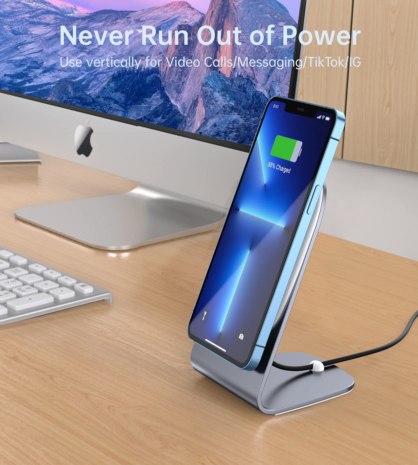 Magnetic Wireless Charger for iPhone 17/16/15/14/13/12 - Mag Charger+20W USB C Adapter, Fast Wireless Charging Stand/Pad with 5ft USB-C Cable for iPhone 17/16/15/14/13/12 Pro Max Plus Mini Air, Airpod