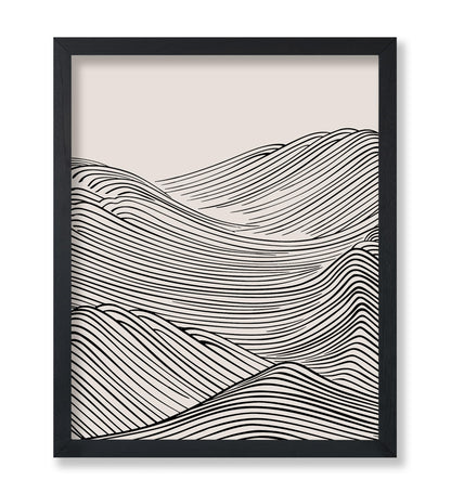 Poster Master Mountain Shapes Poster - Fine Lines Print - Abstract Drawing & Mid Century Modern Art - Minimal Line & Illustration Art - Living Room Decor - 8x10 UNFRAMED Wall Art