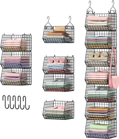 X-cosrack 7 Tier Foldable Hanging Closet Organizer and Storage, Wire Closet