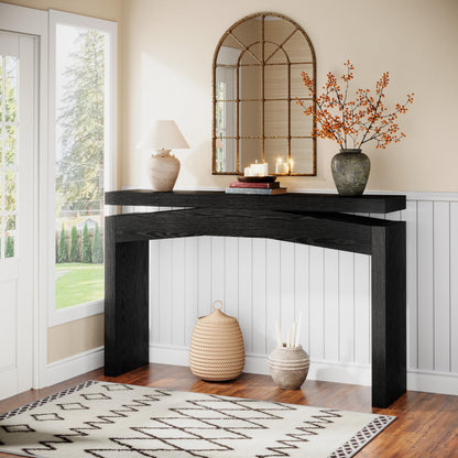 Celaform Console Table for Entryway, 47.2 Inch Long Sofa Table Behind Couch, Farmhouse Wood Style Accent Foyer Entrance Tables for Living Room, Hallway, Easy Assembly (Black)