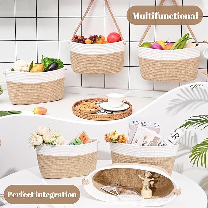 Hanging Basket, 3-Tier Wall Baskets, Over the Door Organizer