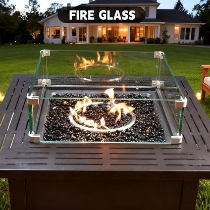 vchin 3/4 Inch Fire Glass Beads,10 Pounds Fire Pit Glass Beads High Luster for Gas Fireplace, Fire Pit Table,Landscaping (Onyx Black Luster)