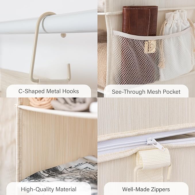 StorageWorks 6-Shelf Jumbo Closet Organizers, Two 3-Shelf Separable Hanging