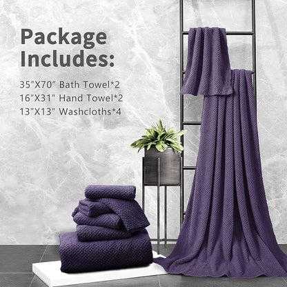 8 Piece Bathroom Towel Set |2 Oversized Large Bath Towels Sheet, 2 Hand Towels
