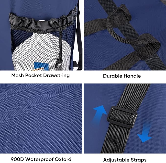 BALEINE 2PK 120L Laundry Bag Backpack, 900D Oxford Fabric Large Travel Laundry