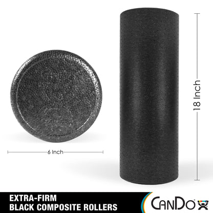 CanDo Black Composite High-Density Roller, Half-Round, 6"" X 36
