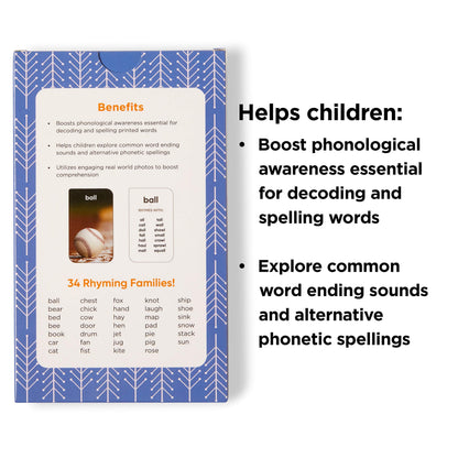 Award-Winning Rhyming Words Flash Cards for Kids Ages 4-8 – Master Phonics, Spelling & Word Families – 36 Durable Cards for Kindergarten, 1st, 2nd & 3rd Grade