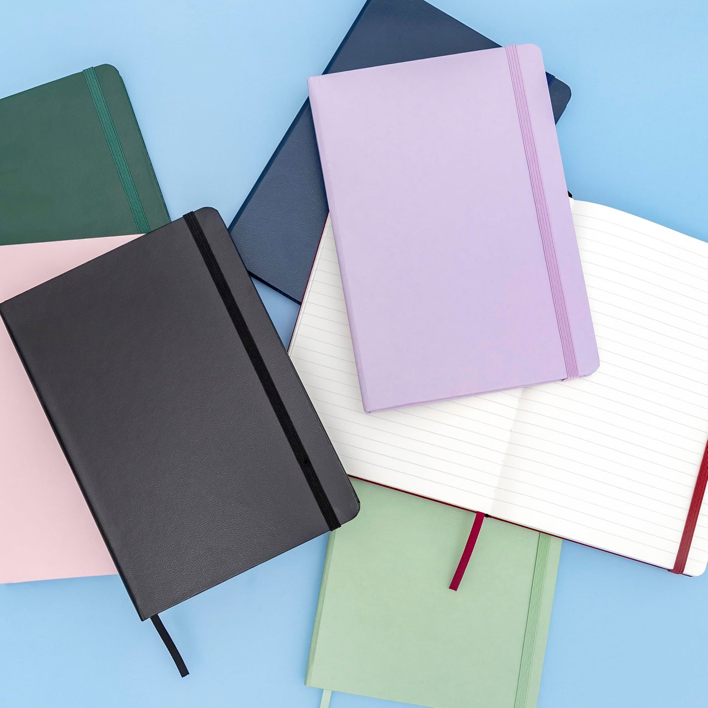 PAPERAGE Lined Journal Notebook, (Navy), 160 Pages, Medium 5.6 in x 8 in - 100 GSM Thick Paper – Hardcover Journaling Notebook for Work, School & Note Taking