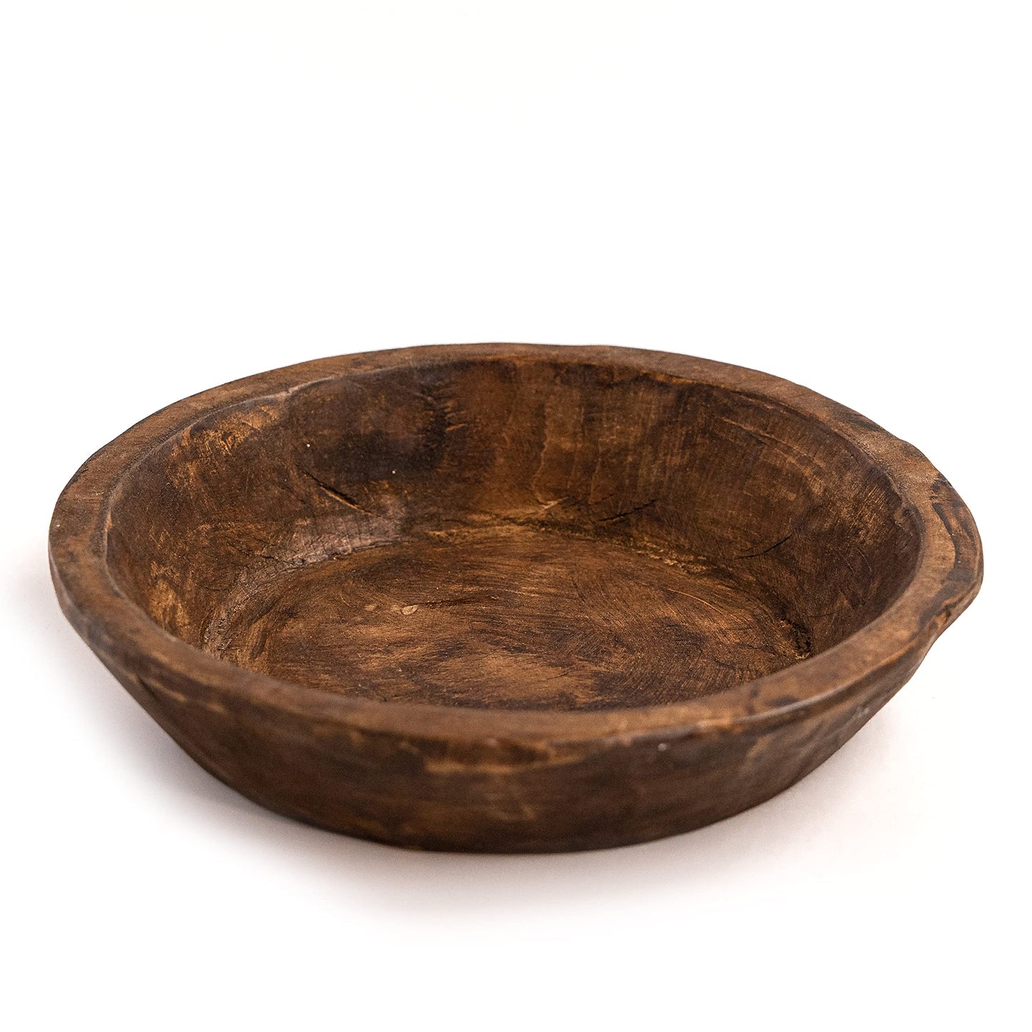 Red Barn Candle Company Wood Dough Bowl - 12" Round Wooden Decor Bowl for Fruits, Potpourri & More - Spanish Oak - Rustic Home Decoration Centerpiece - Handmade & Imported from Mexico (Natural Brown)