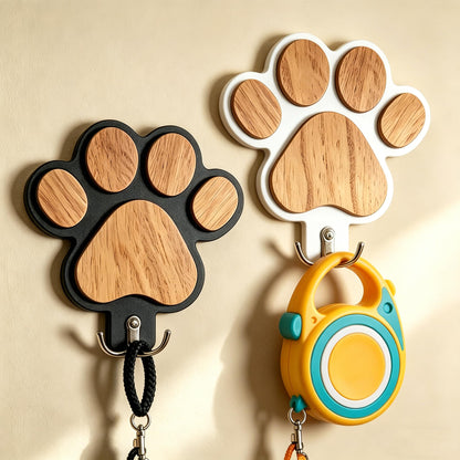 Chwsssgy 2PC 3D Wooden Dog Paw Leash Holder for Wall, Set of 2 Rustic Dog Harness & Key Organizer, Decorative Pet Paw Hooks for Leashes, Collars & Coats, Ideal Pet Lover Gift for Entryway & Mudroom