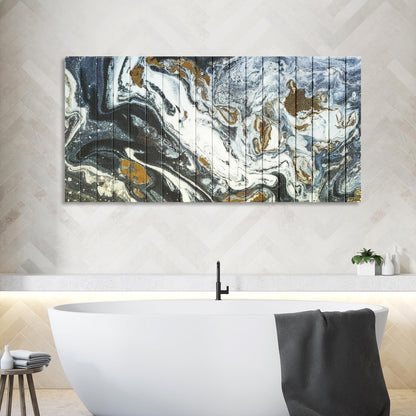 llribbons Framed Abstract Canvas Ribbon Wall Art Black White Gold Pictures Living Room Wall Decor Modern Painting Handmade 3D Woven Textured Prints Artwork for Bedroom Home Office Decoration 20" x 40"