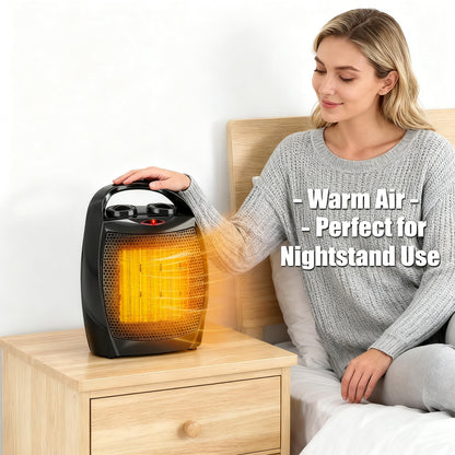 Small Space Heater with Thermostat, 1500w/750w Fast Heating Ceramic Desk Heater & Fan, Safe and Quiet <45 DB for Room Office Desk Indoor Use