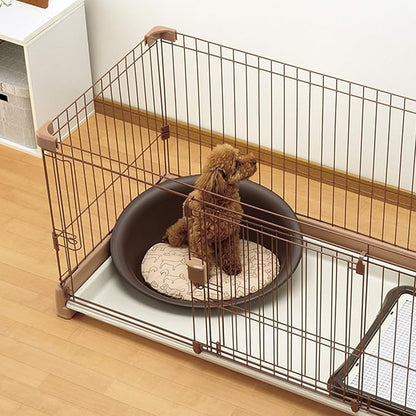 Richell: Oval Pet Bed - Medium Brown - Dogs & Cats, Flexible Waterproof Plastic Frame, Washable Polyester Cushion Size 21.7x16.1x2.2