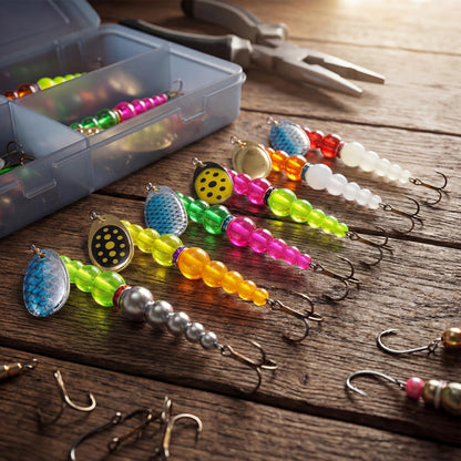 JolliLudo 160 Pcs Fishing Beads 12 Pcs Stacked Fishing Beads for Spinner Rig Making Colorful Perch Spinner Rig Lure Making Supplies for Trout Walleye DIY Saltwater Freshwater
