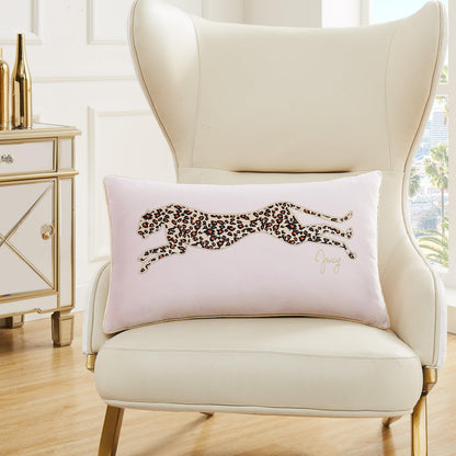 Juicy Couture – Decorative Accent Pillow Velvet Safari Leopard Premium Reversible Throw Pillow Living Room and Bedroom Décor Measures 14" x 24" Cheetah on White
