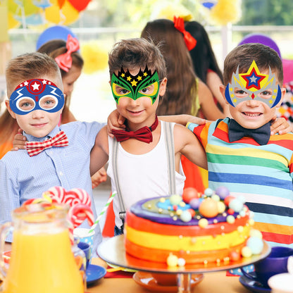 chiazllta 48 Packs Mask Your Own Super Theme Hero Masks Hero Craft Kits Kids DIY Paper Masks Art Craft Kid Gift Decor for Home Class Game Activities Father's Day Party Favors