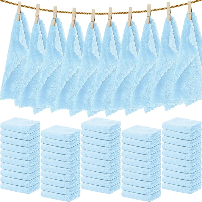 Newwiee 100 Count Washcloths Quick Drying Bathroom Wash Clothes 12 x 12 Inch