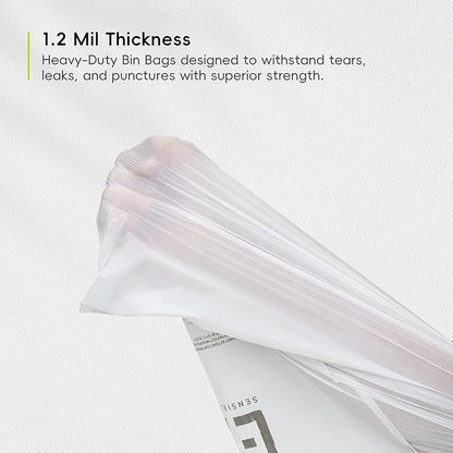 EKO 8 Gallon / 30.3 Liter, Extra-Strong Unscented Garbage Bags, Easy-Dispense