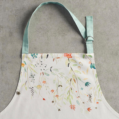 Maison d' Hermine Apron for women with Pocket 100% Cotton 27.50"x31.50" 1 Piece Adjustable Neck Strap & long ties Apron Men, Chef, Wedding, Cooking, Gardening, Server Spring/Summer (Colmar)