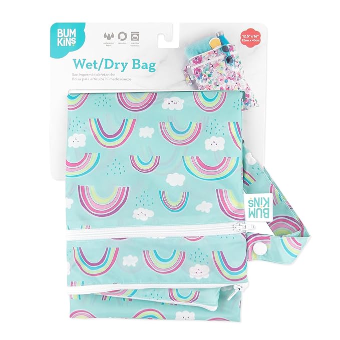Bumkins Waterproof Wet Dry Bag for Baby, Swim Suit, Cloth Diaper, Pump Parts