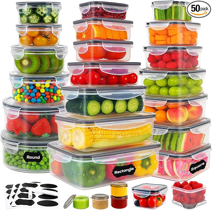 50 PCS Thicker Food Storage Containers