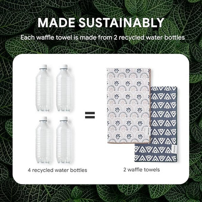 RECYCO Waffle Kitchen Towel Set of 2