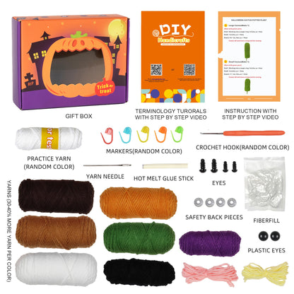 Spearlcable Crochet Kit for Beginners Halloween Crochet Starter Kit DIY Amigurumi Crafts for Adults with Step-by-Step Video Tutorials, DIY Crochet Knitting Kit Halloween Decor